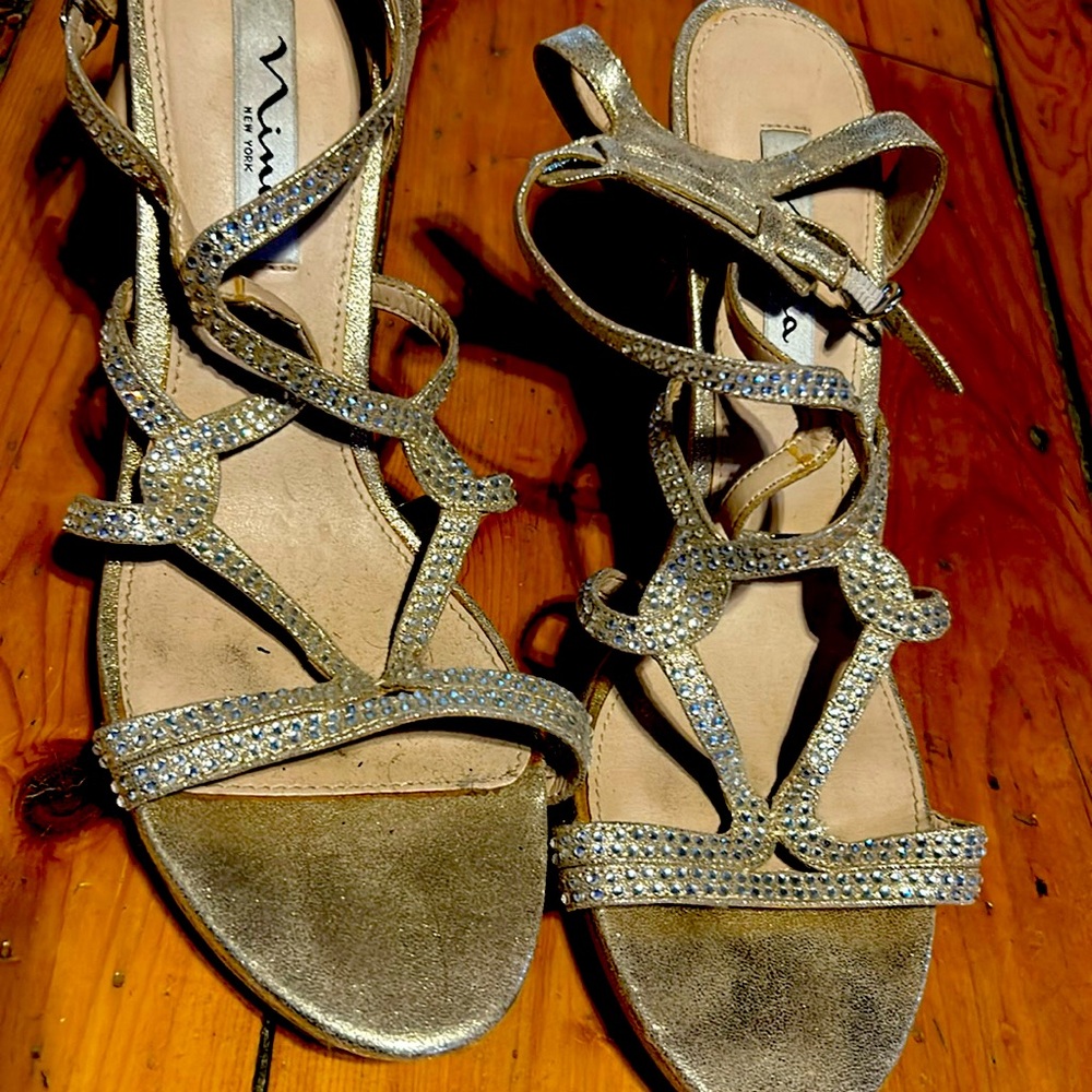Gold Nina Heels size 9 1/2